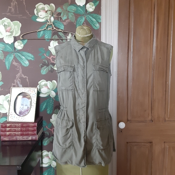 BUFFALO DAVID BITTON Safari Style Sleeveless Jacket Vest Size Small - Picture 1 of 15